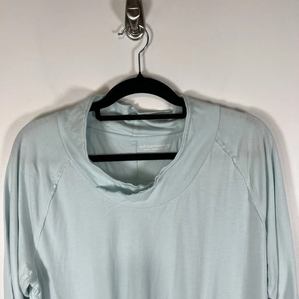 Soft Surroundings Shirt Women’s Size XL Long‎ Sleeve Light Blue Casual - Image 2