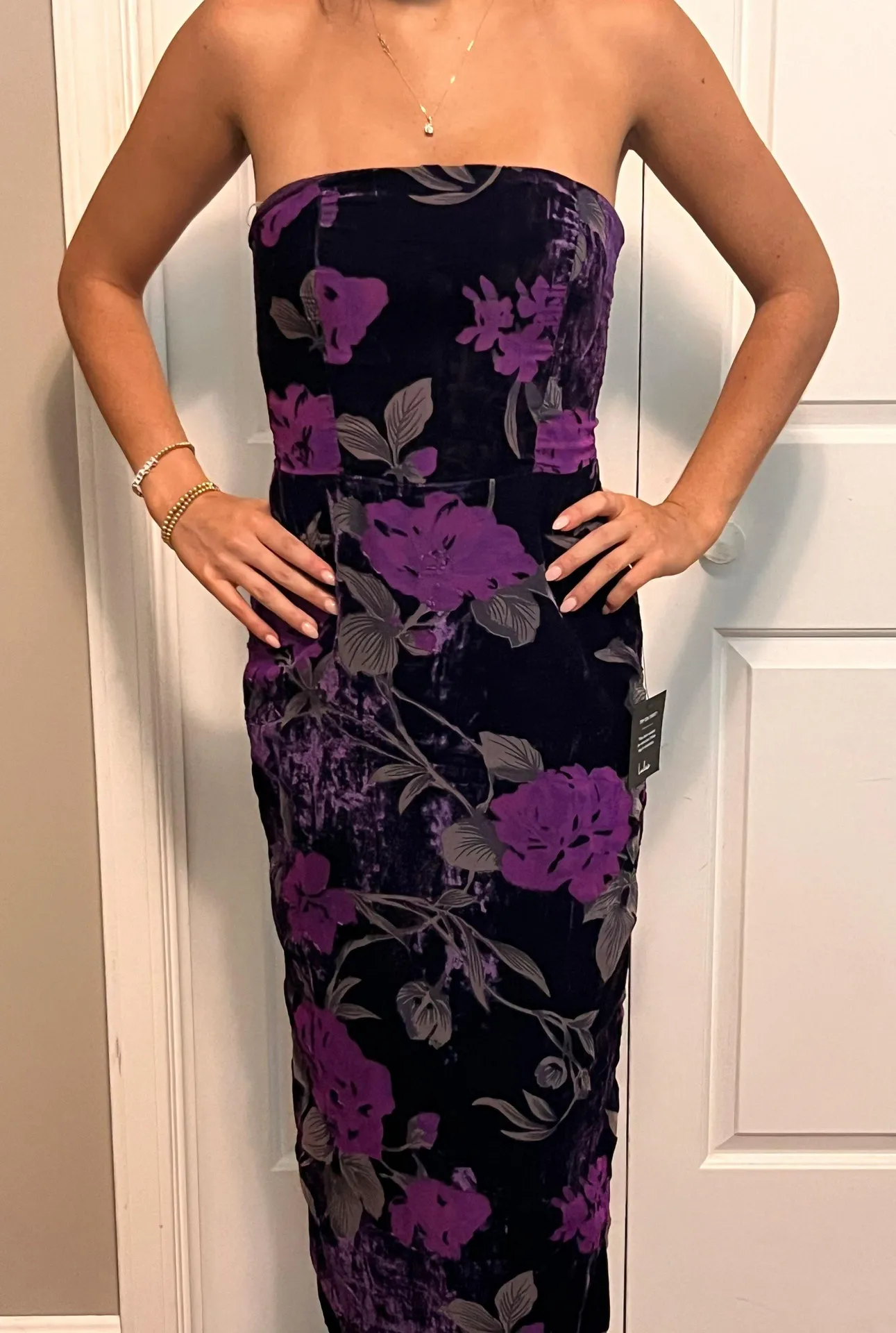 Lulus Velvet Strapless Dress - Image 4