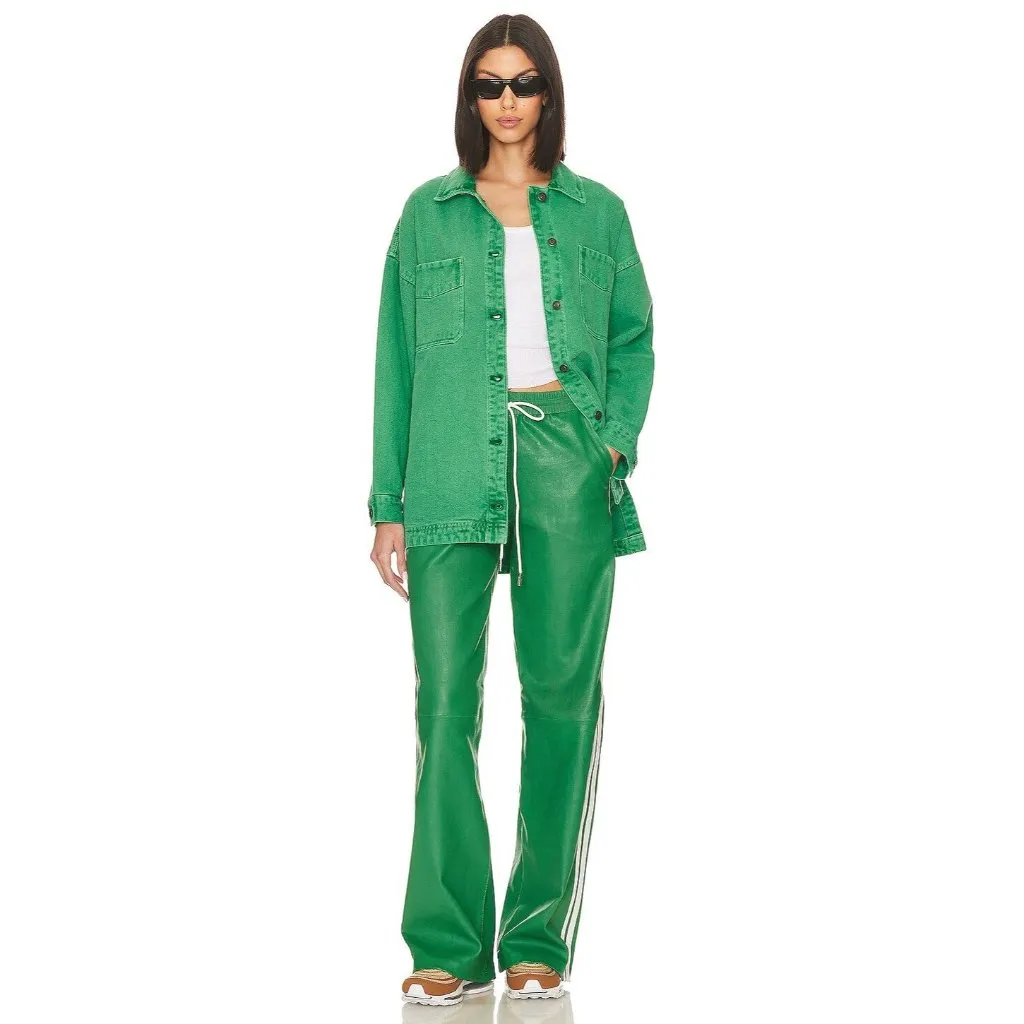 Free People x We The Free Madison City Twill Jacket Kelly Green Womens Size XS - Image 2