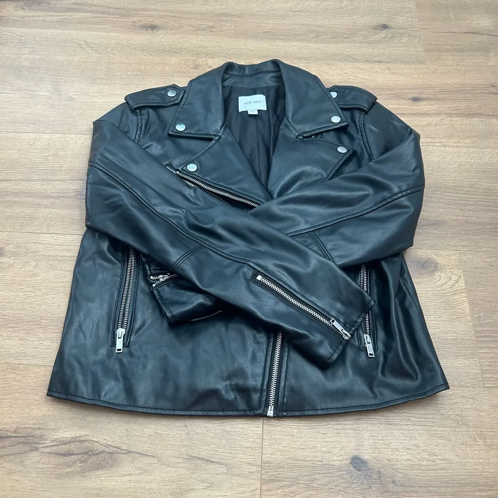 Nine West  Black Leather Jacket - Image 2