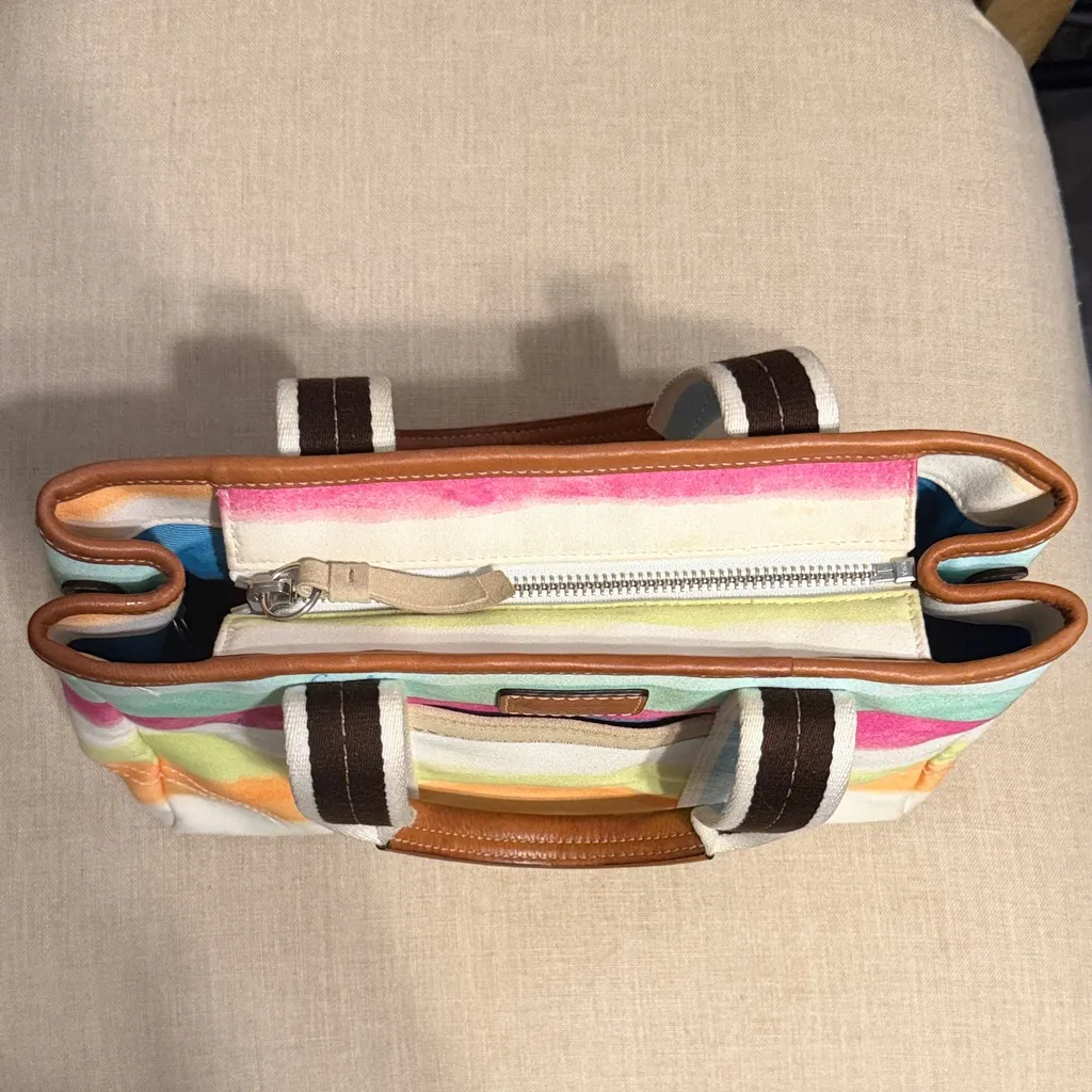 Vintage Coach Hampton Striped Watercolor Tote - Image 16
