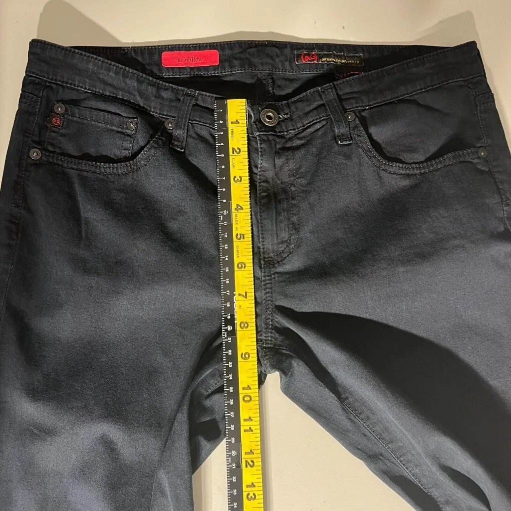 Adriano Goldschmied AG The Willow Slim Straight Leg Jeans Womens 31 Navy‎ Black - Image 3