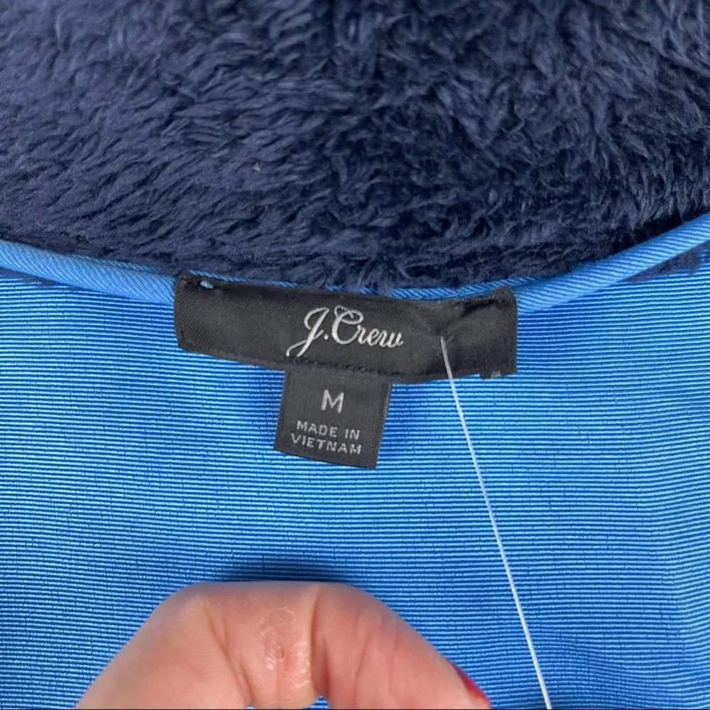 New J Crew Jacket Sherpa Full Zip Sherpa Superplush Colorblock Blue Jacket M - Image 13