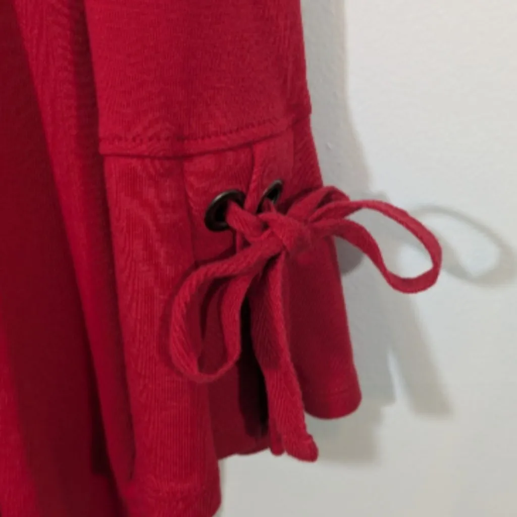 J. Jill Pima Tie-Sleeve Tee Women’s PM Red 3/4 Sleeve 100% Pima Cotton Knit Top - Image 2