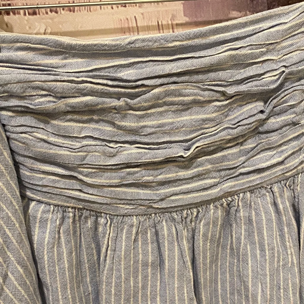 Abercrombie & Fitch Light Blue Striped Long Sleeve Dress - Image 4