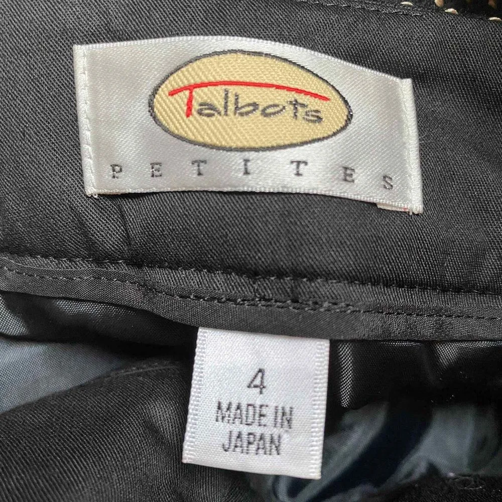 Talbots Skirt Womens 4 Petite Black Cream Polka Dots Pleats Preppy Retro Vintage - Image 6