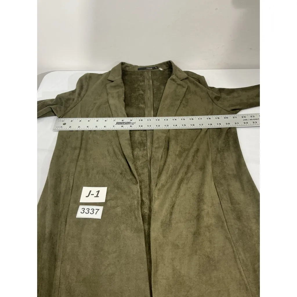 Womans Have Large Green Long Sleeve Open Front Knee Length Jacket - Image 6
