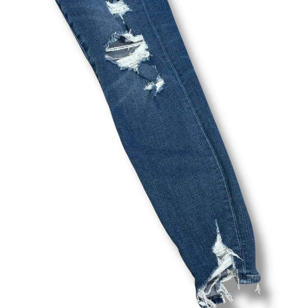 American Eagle The Dream Jean Distressed Skinny Jeans Size 4 Regular Stretch Blue - Image 5