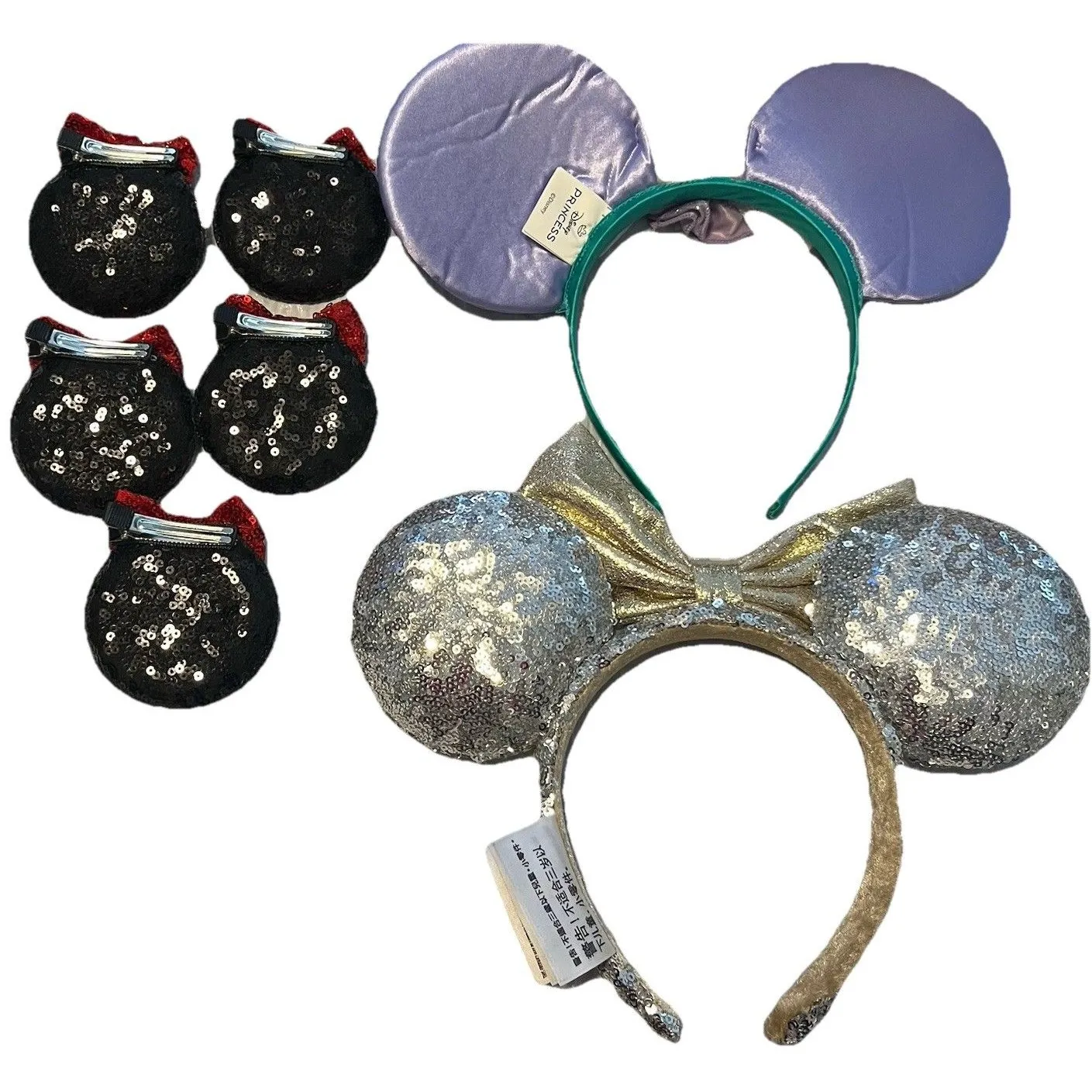 Disney Parks & Disguise Minnie Mouse Ears Lot + 5 Hair Clips Set Collector Gift - Image 2