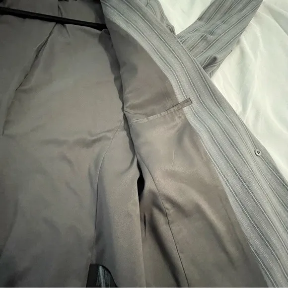 Club Monaco Women's Borrem Blazer Wool Blend Suit Jacket Size 10 Grey Blue - Image 8