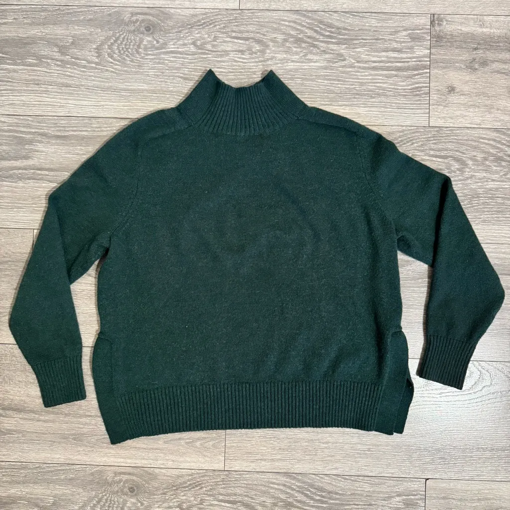Banana Republic Women Dark Green Turtleneck Long Sleeve Cozy Sweater Size M - Image 9