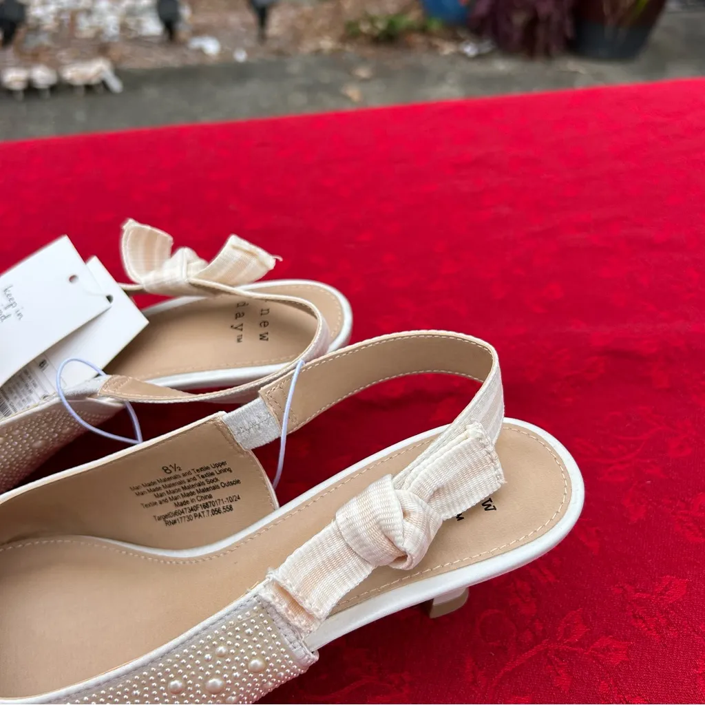 Women's Milan Slingback Heels - A New Day size 8.5 wedding guest pearl - Image 7