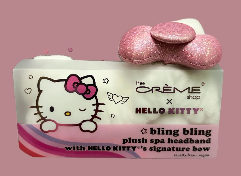 Hello Kitty Pink Plush Spa Headband with Bow - Image 2