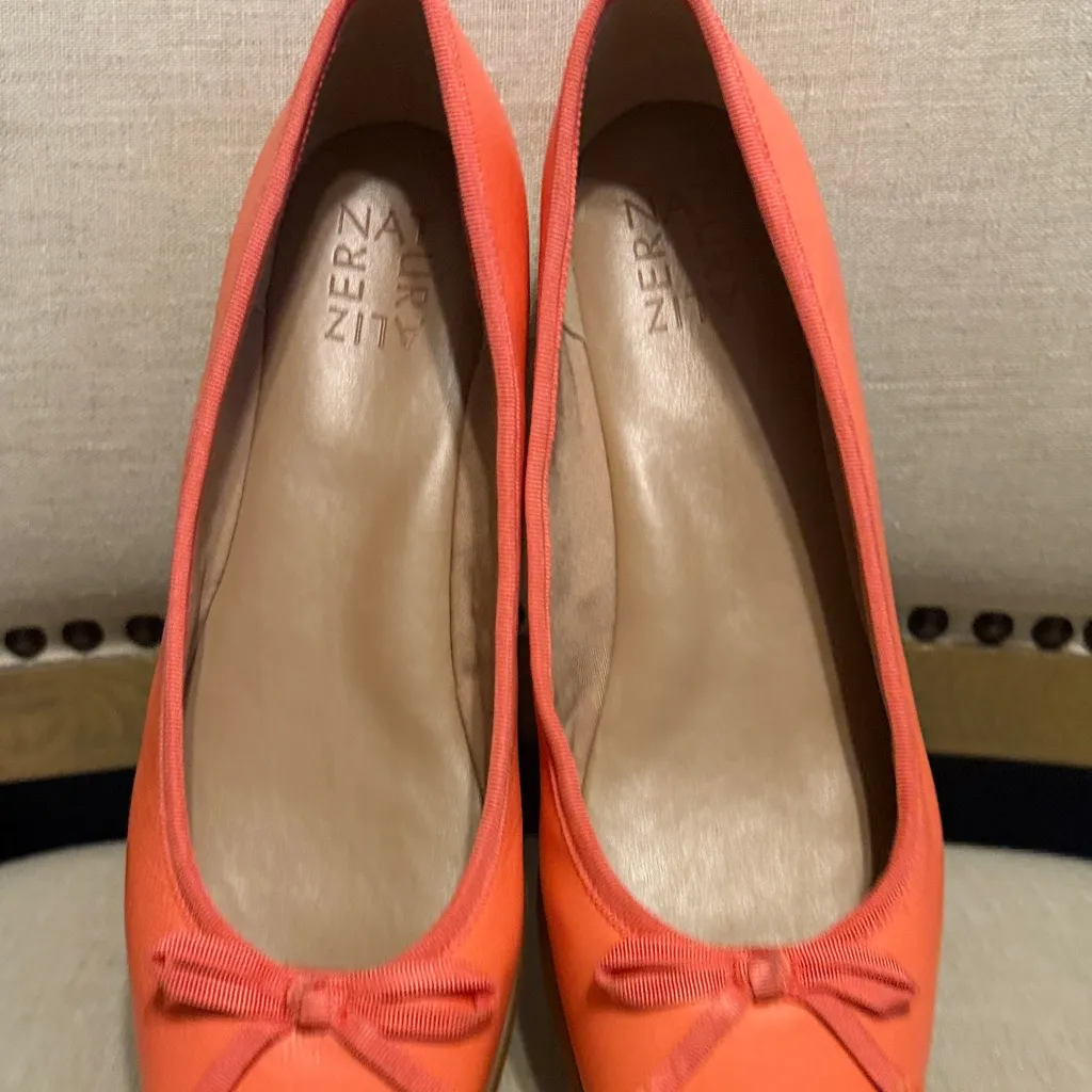 Naturalizer Orange Leather Ballet Flats, Size 9M - Image 6