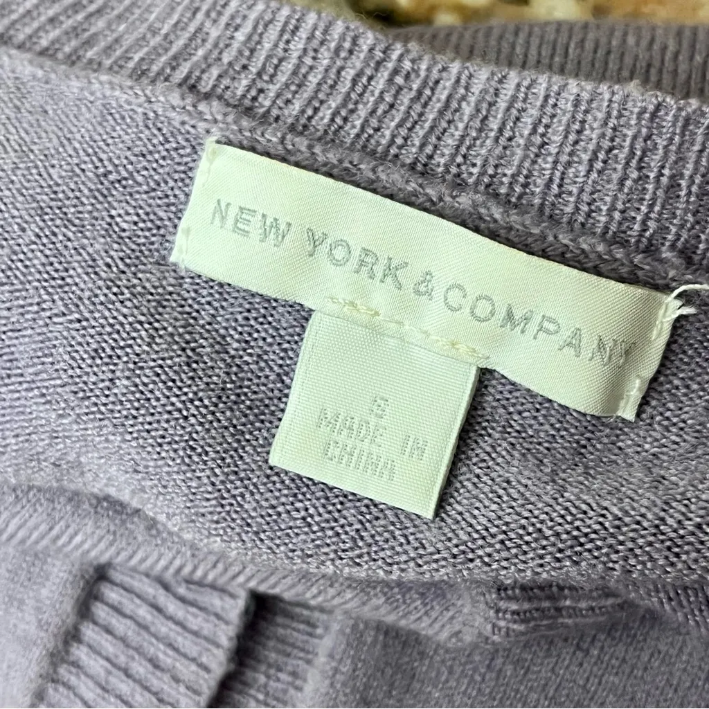 New York & Company Purple Button Front Cardigan Women’s S Soft Knit Classic - Image 9