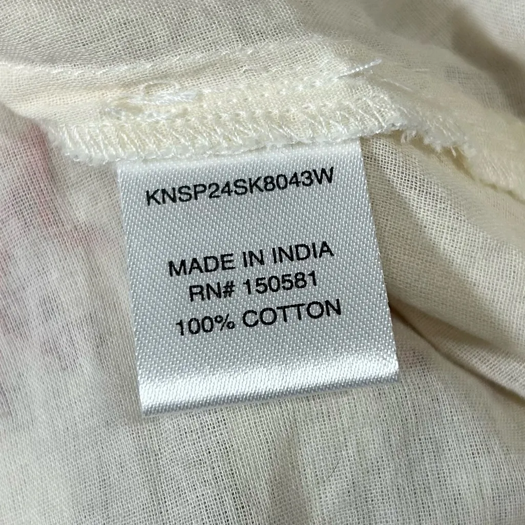 Kittenish x Flag of Anthem Floral Smocked Waist Midi Skirt Small Cotton Lined - Image 4