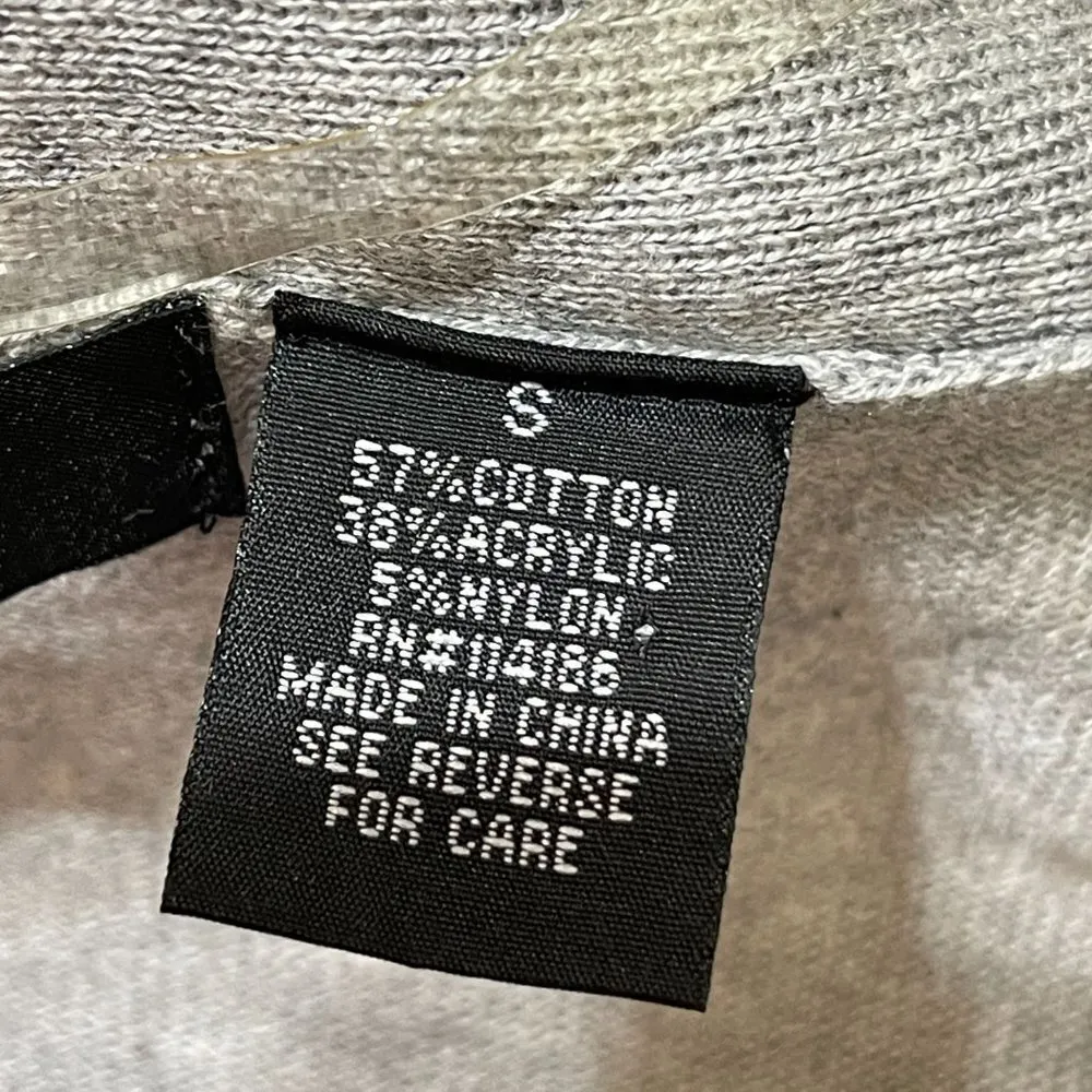 Verve Ami Grey Waterfall Open Front Cardigan Sweater Size S Small - Image 5