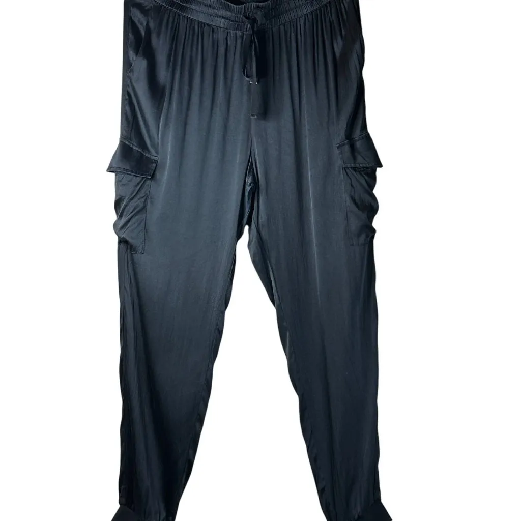 CAMI NYC Elsie Satin Pants in Black Large Womens Joggers - Image 5