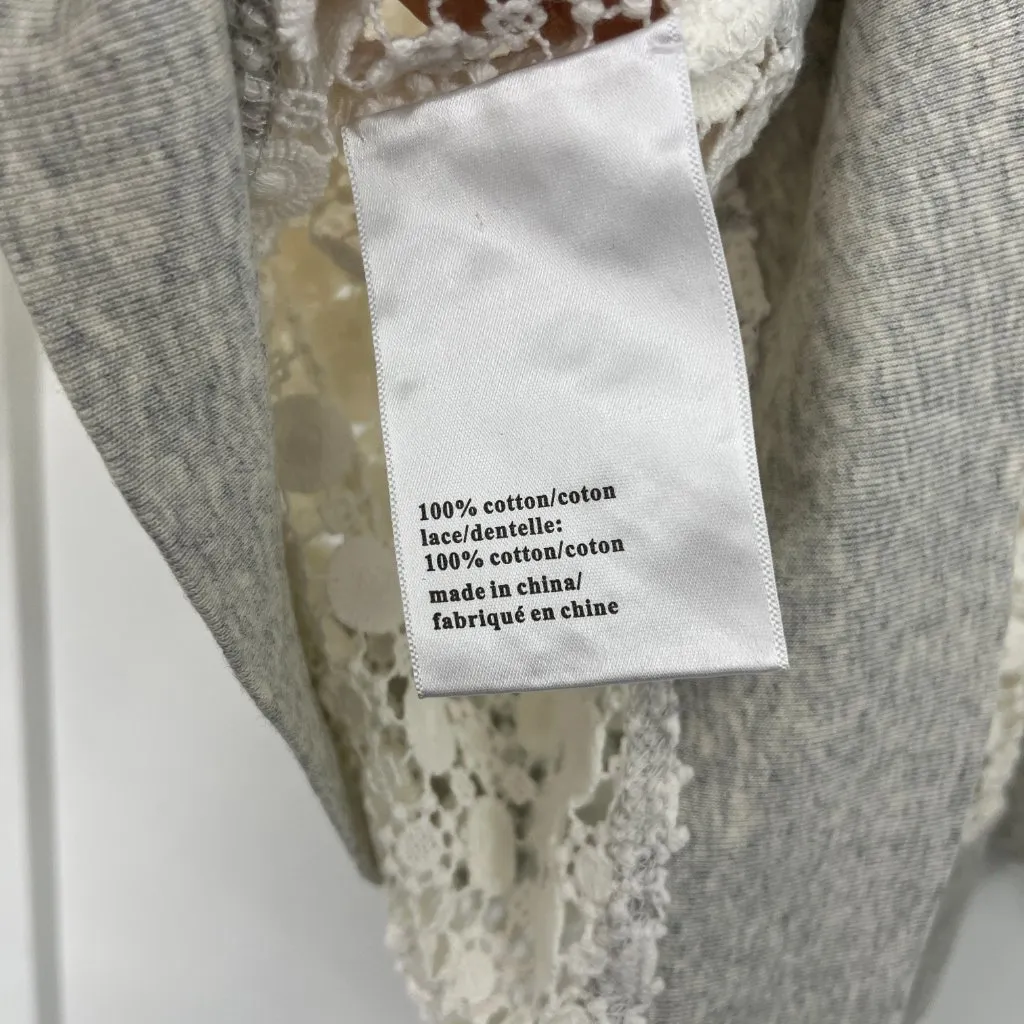 Anthropologie Pam &Gela Small Cream, Gray Crochet Top - Image 9