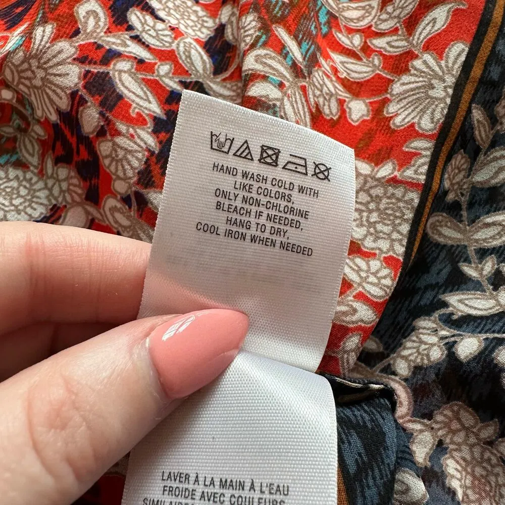 Meadow Rue  black, orange and cream floral sleeveless top size M - Image 8