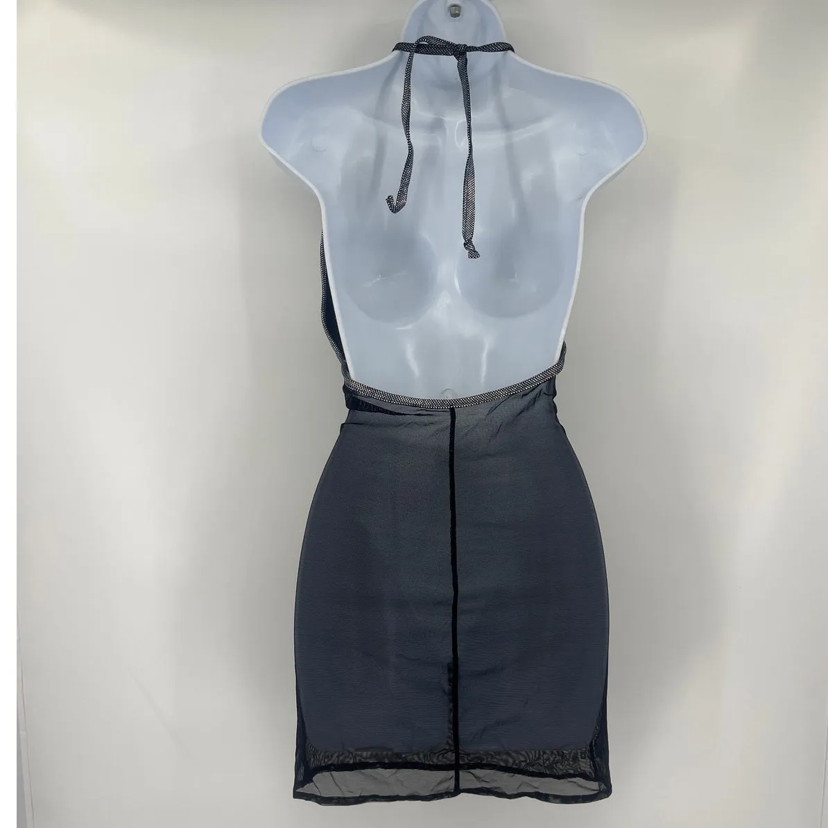 Sentimental by Sam Hourani Y2K Dress OS Metallic Festival Street Mesh Club Rave Silver Size M - Image 5