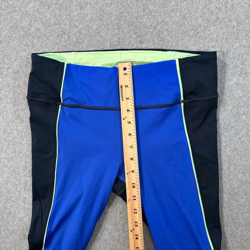 Athleta Velocity Colorblock Capri Leggings Women's Medium Stretch Zipper Pocket - Image 3