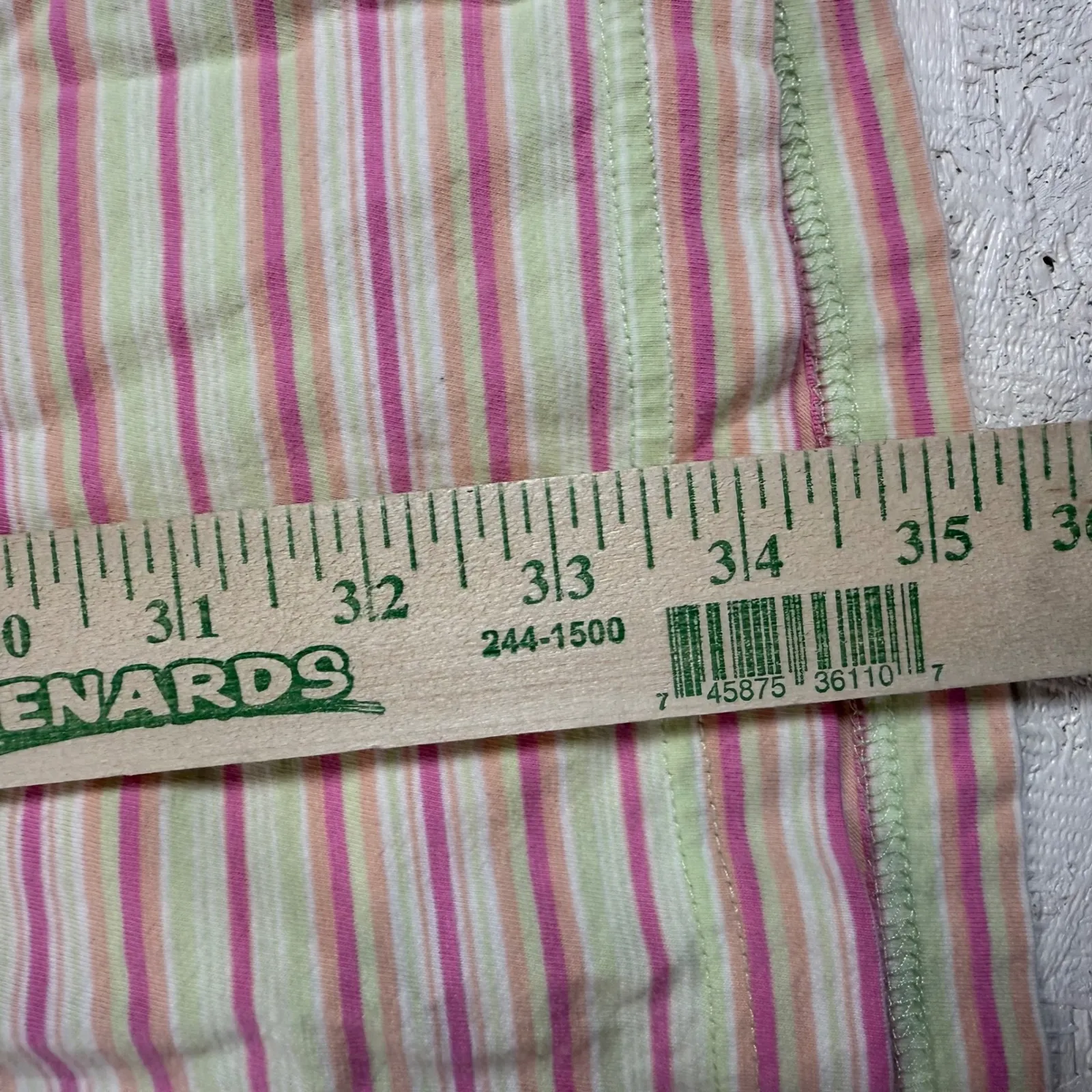 Oscar de la Renta Pink Green Striped Short‎ Sleeve Dress Casual - Image 4