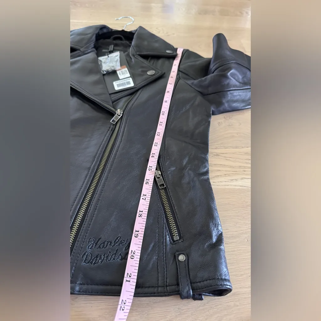 Harley Davidson black sheepskin leather jacket size XS NWT - Image 8