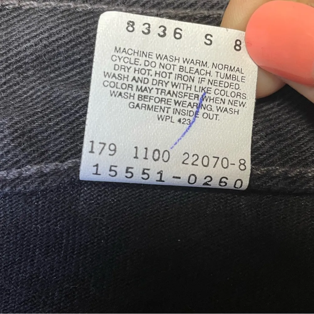 Vintage Y2K Levis 550 Tapered Jeans Misses Size 10 M Black High Rise Rigid Denim - Image 7