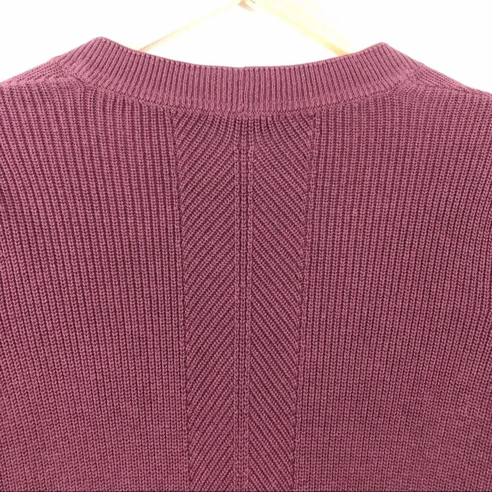 J. Jill Button Front Ribbed Duster Cardigan Small Purple Patch Pockets - Image 10