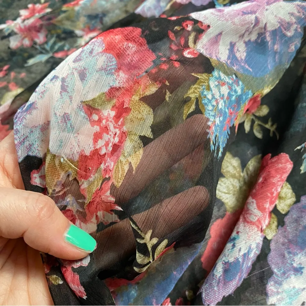 Vintage Y2K Betsey Johnson Sheer Floral Kimono Duster Size OS - Image 6