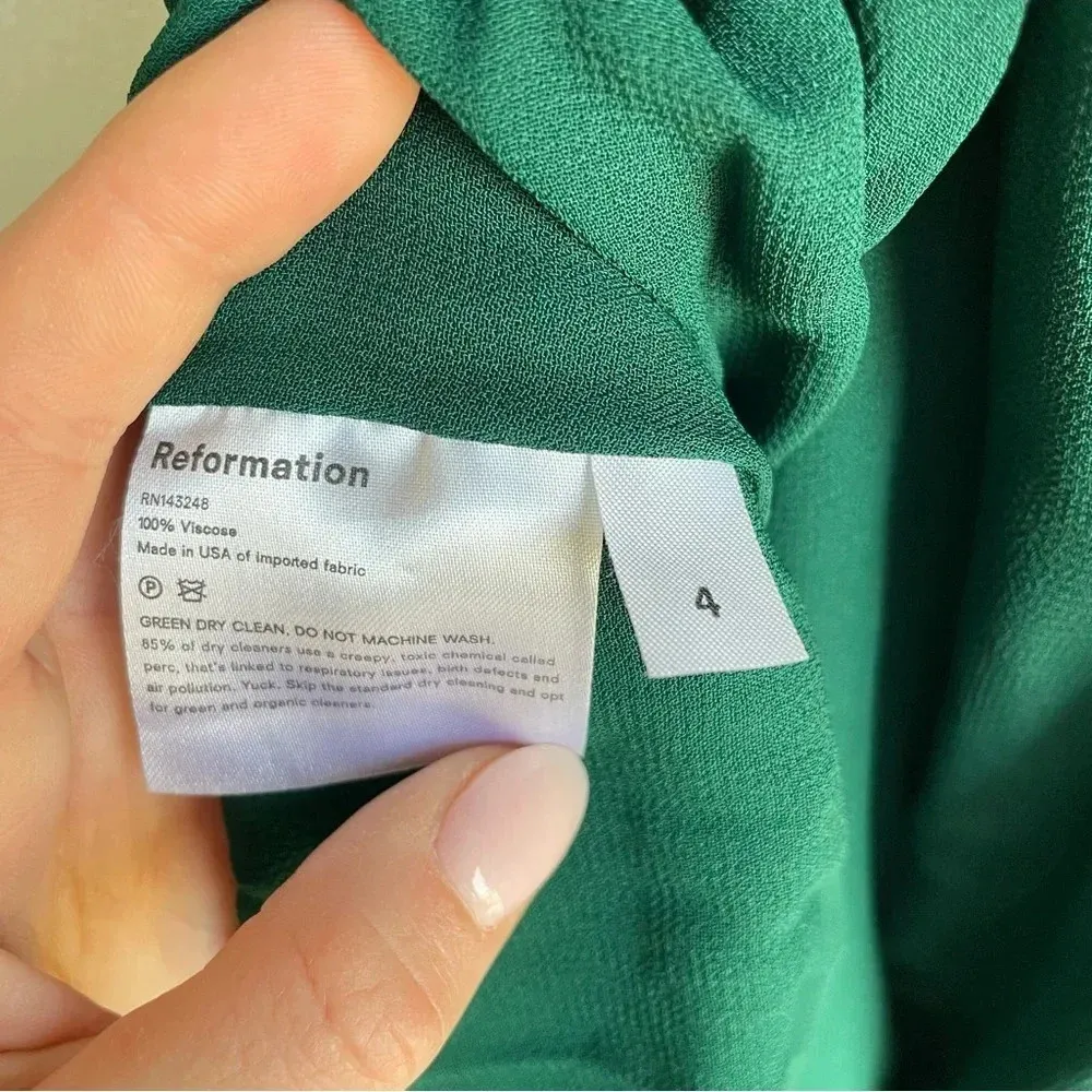 Reformation Juliette Dress Green 4 - Image 16