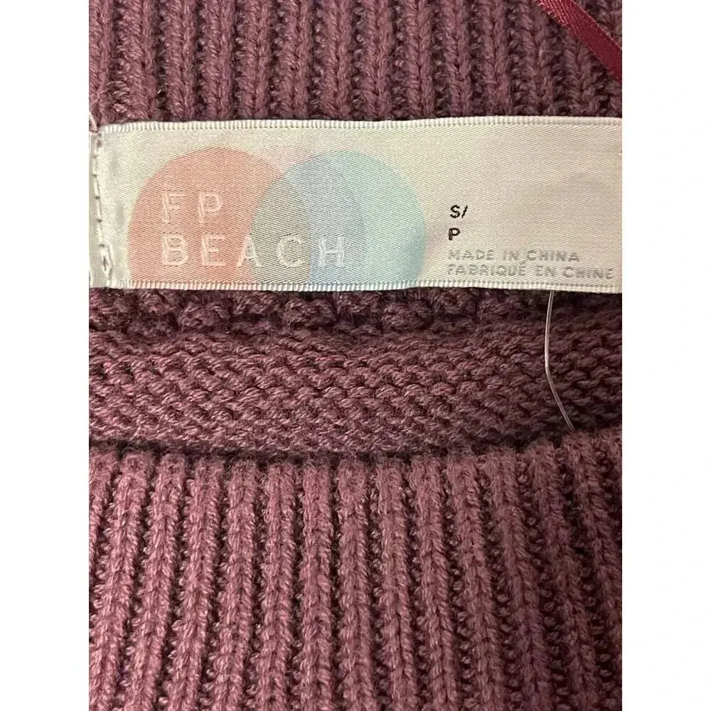 Free People Beach Lena Knit Sweater PulloverShorts Set Size S NWOT Purple - Image 8