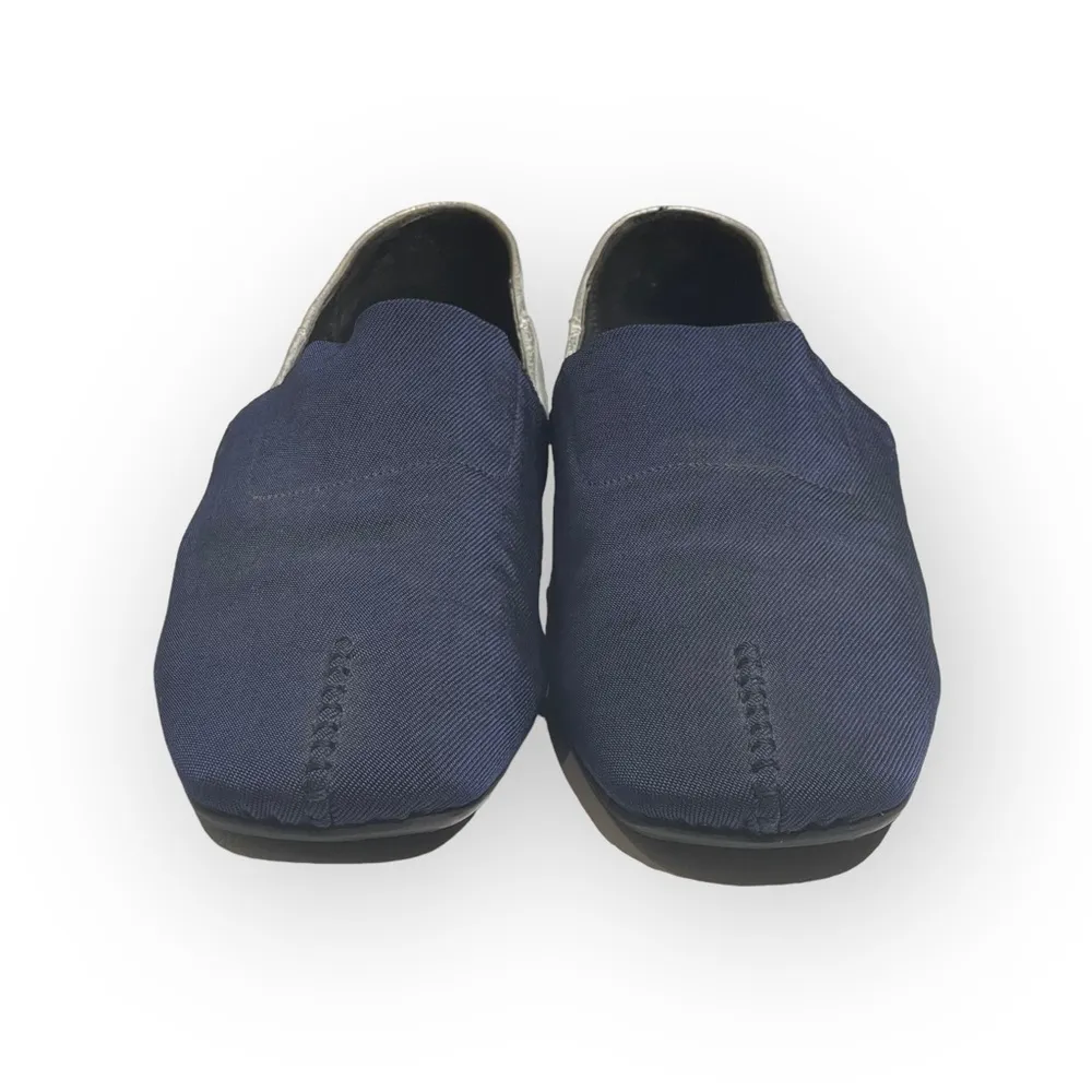 Donald J Pliner® ༄ Audra Leather Espadrille Flats ༄ Navy + White Metallic ༄ 9.5M Size 9.5 - Image 8