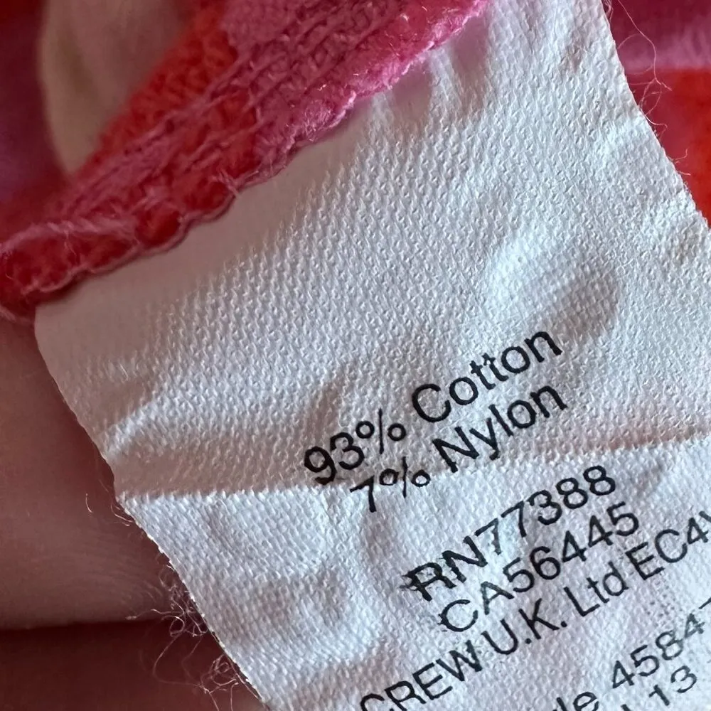 J. Crew Pink Red Stripe Mini Skirt Cotton Blend Casual Colorful Size 2 Women's - Image 8