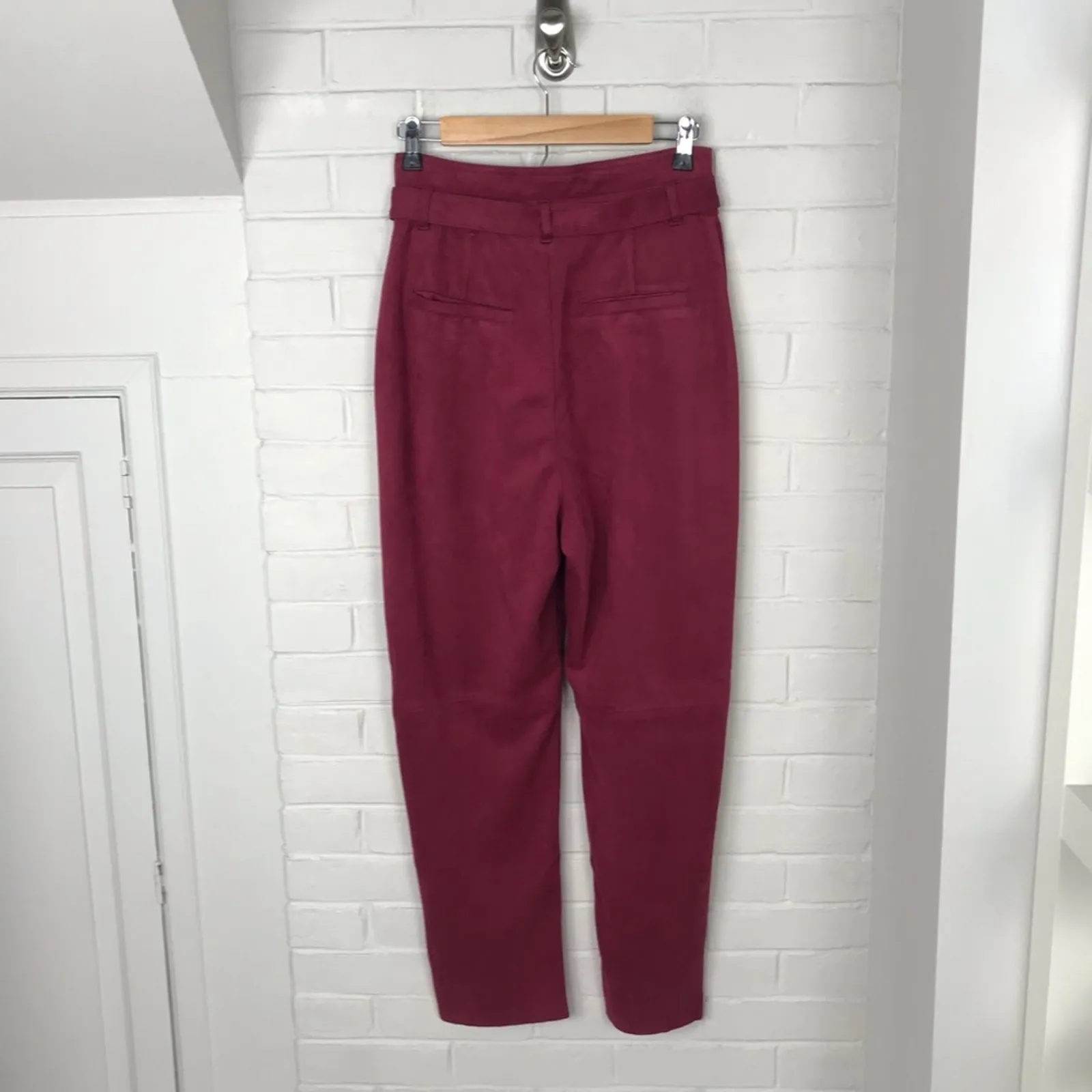 Free People NWT Nightfall Vegan Suede Paperbag Waist Cropped Pants Size 2 - Image 10