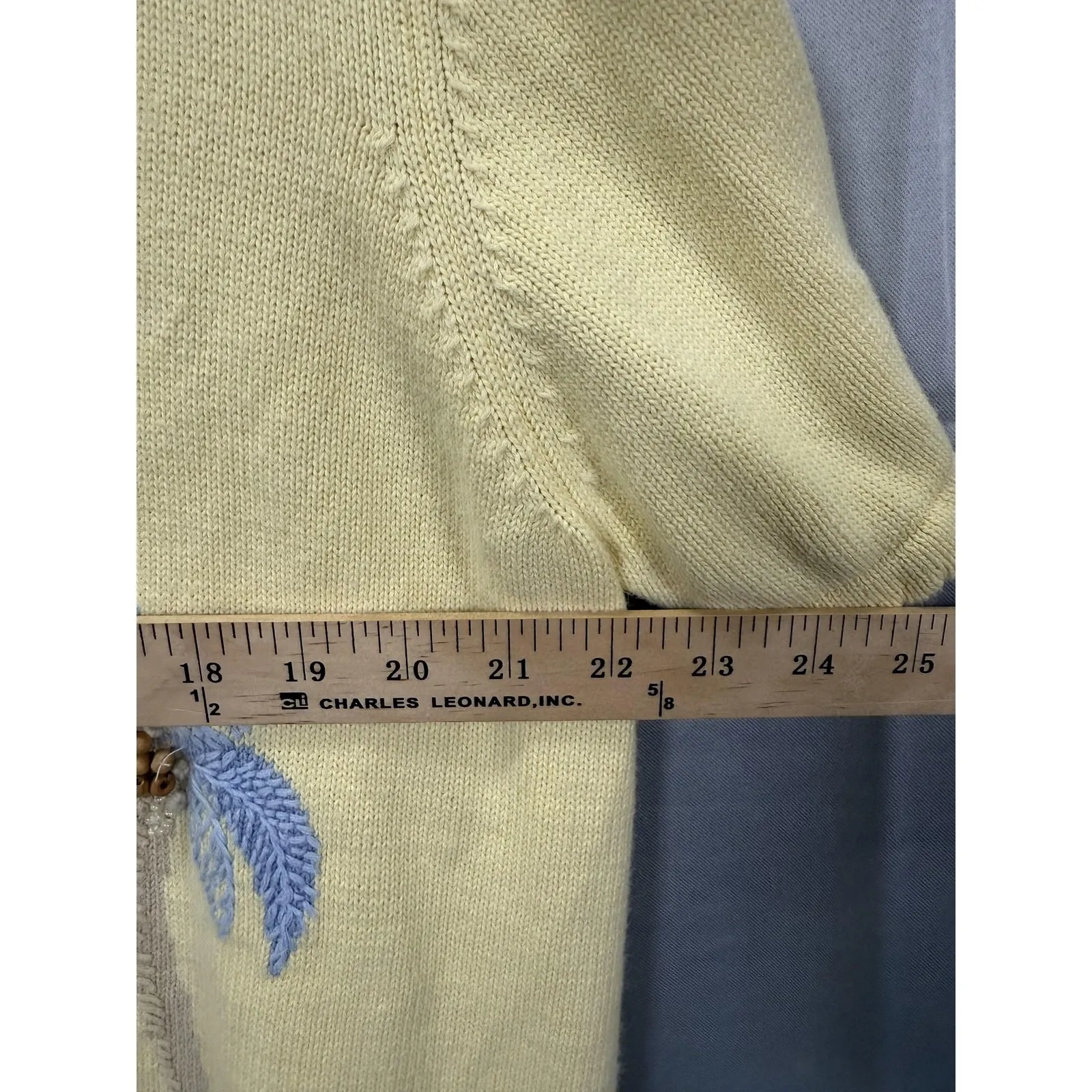 Alfred Dunner Sweater‎ Womens 1X Palm Tree Embroidered Cardigan Short Sleeve - Image 3