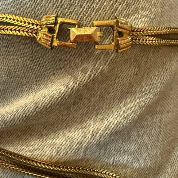 Vintage‎ Tortolani Runway Piece Gold Wash Over Pewter Necklace - Image 4