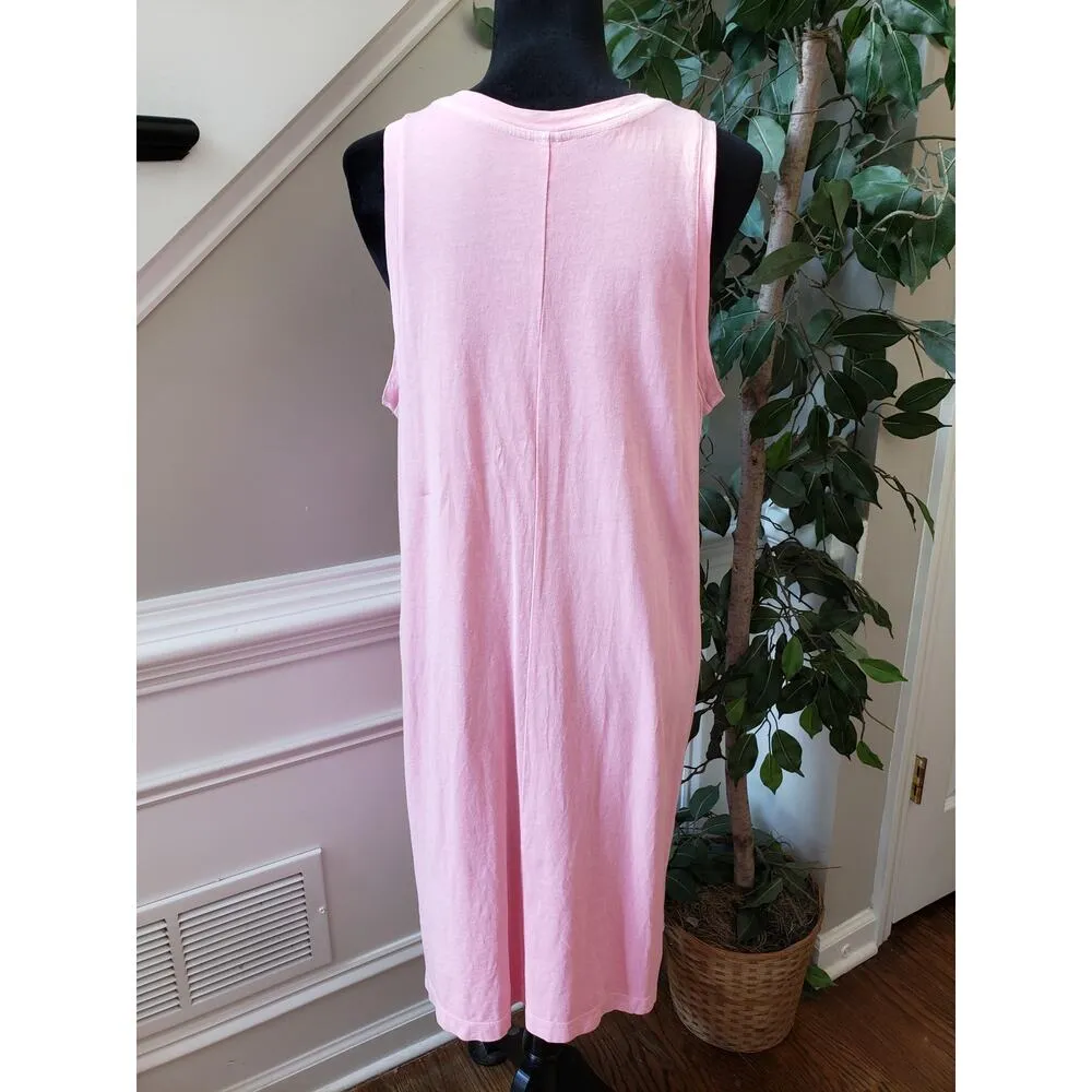 Old Navy Sheath Dress Women's Size Large Pink Solid Sleeveless Stretch Crew Neck - Image 4