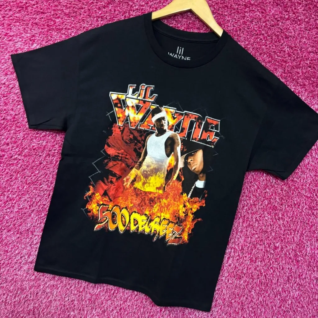 Lil Wayne 500 degrees hip hop tshirt size large  - Image 3