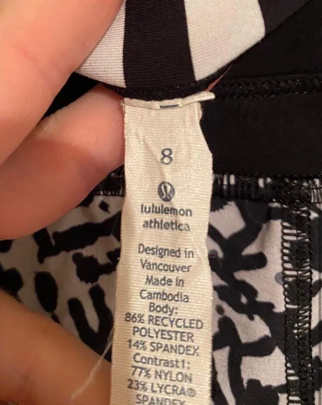 Lululemon Black & White Speed Shorts - Image 3