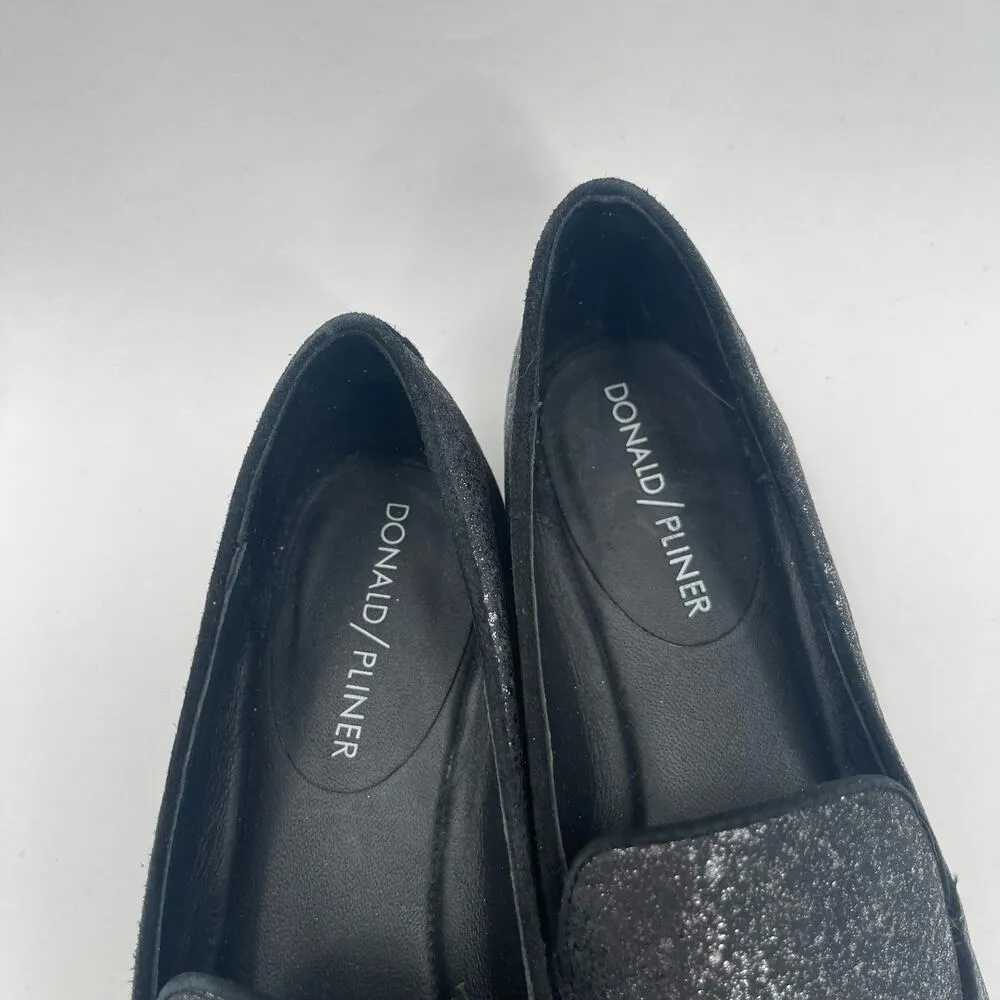 DONALD PLINER Shoes Size 5.5 Honey Leather Slip On Loafer Flat Metallic Dressy - Image 12