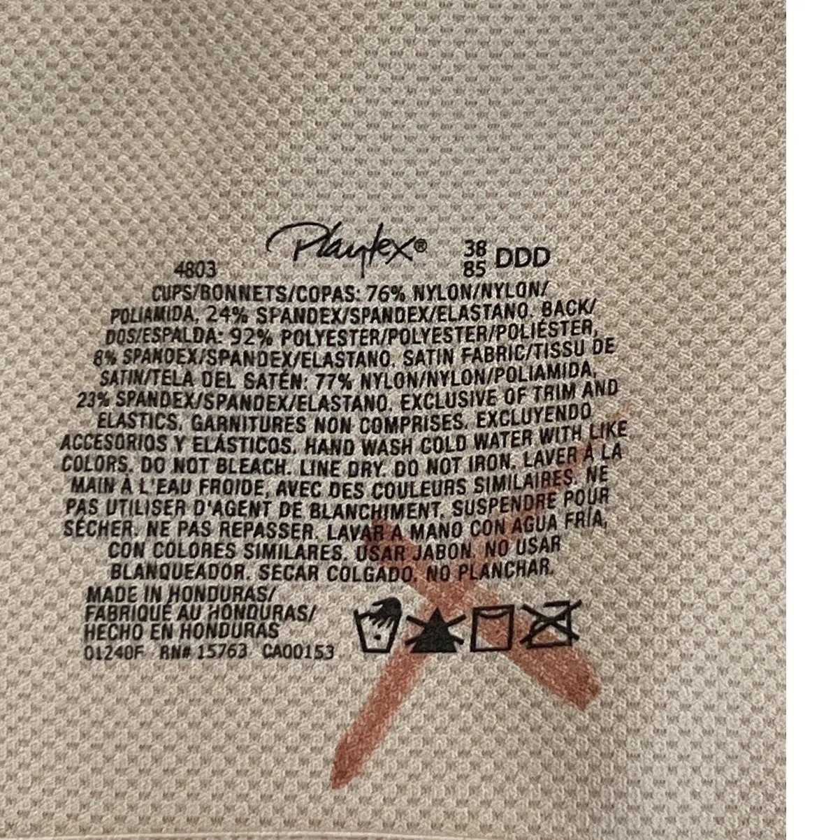 Playtex 18 Hour Silky Soft Smoothing Wireless Full Coverage Bra 38DDD Style 4803 - Image 2