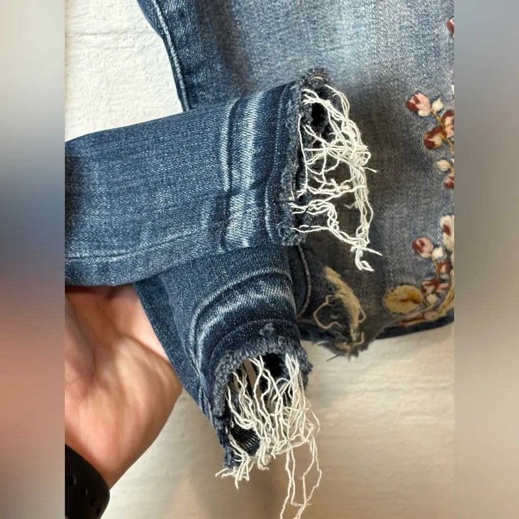 Abercrombie & Fitch Harper Low Rise Ankle Embroidered Denim Y2K Jeans 24 | 00R - Image 4