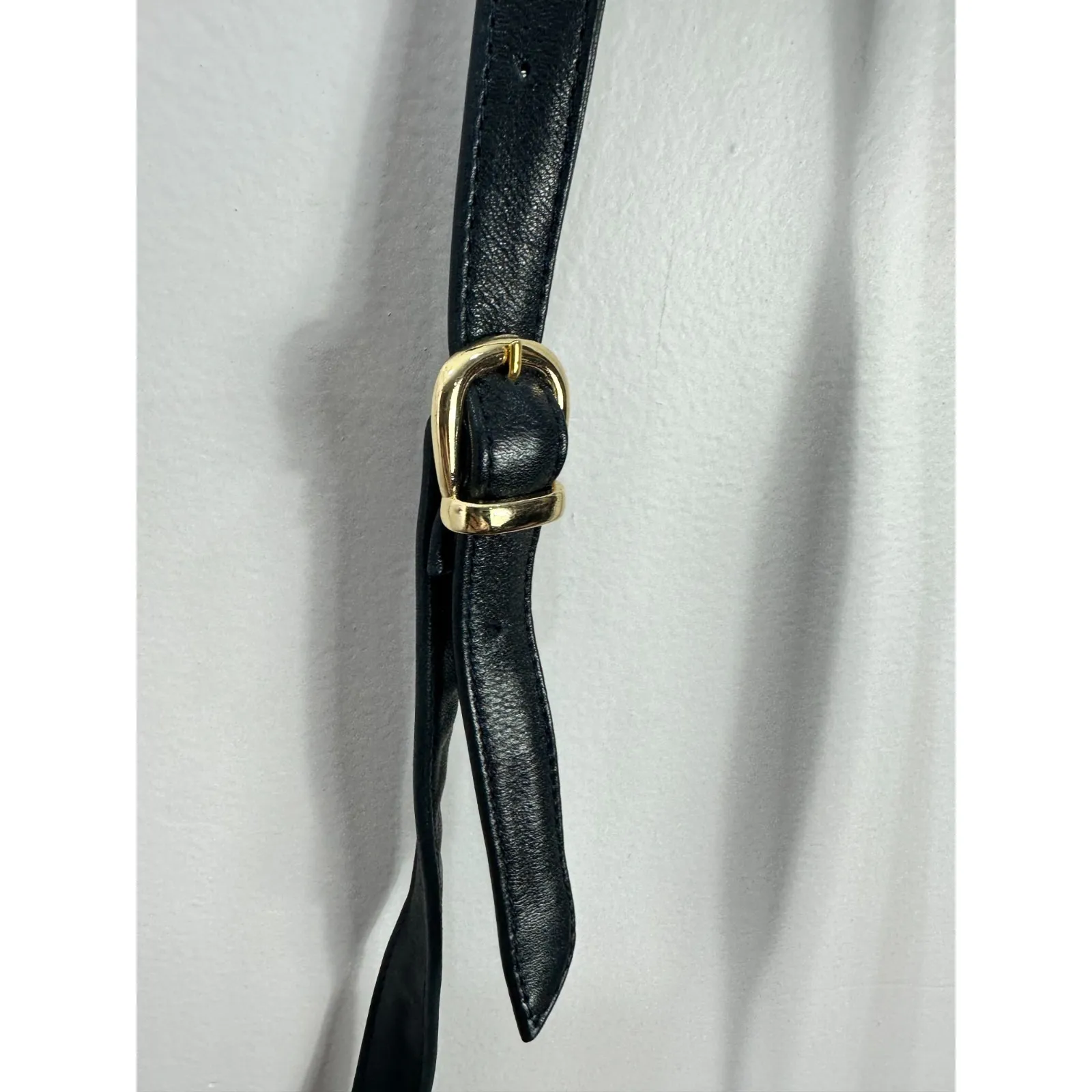 Vintage Harrods Black Anchor Chain Crossbody Bag Nautical Gold Charm 80s 90s - Image 10