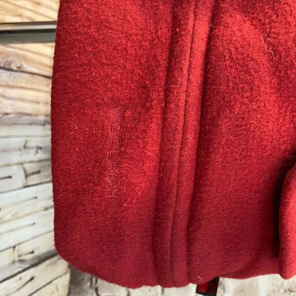 Woolrich Womens Wool Blend Vest Button Up Sleeveless Cranberry Red Size L - Image 3