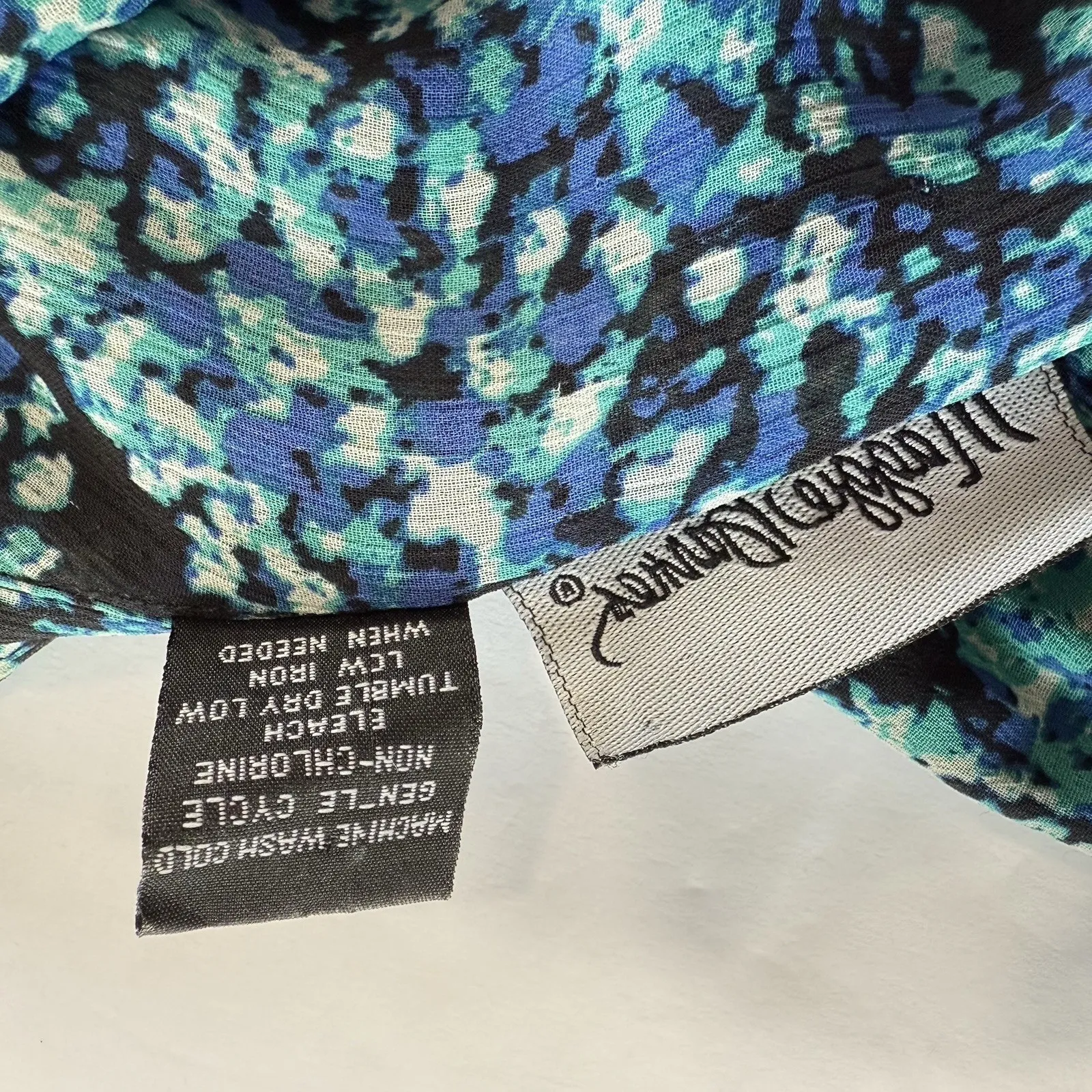 Maggie‎ Barnes Blue Colorful Pleated Semi Sheer 3/4 Sleeve Button Up Blouse  5X - Image 11