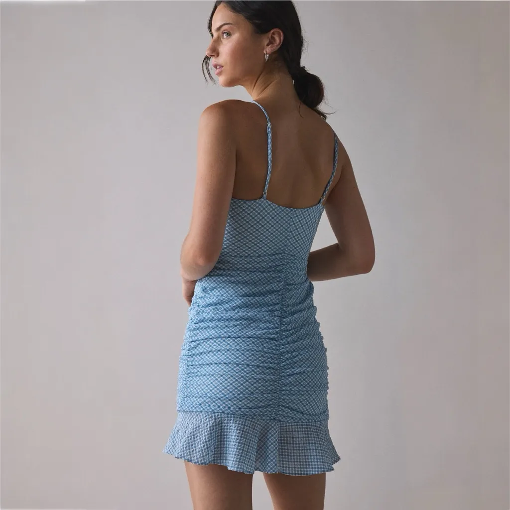 Kimchi Blue Bonnie Ruched Flutter-Trim Mini Dress - Image 3