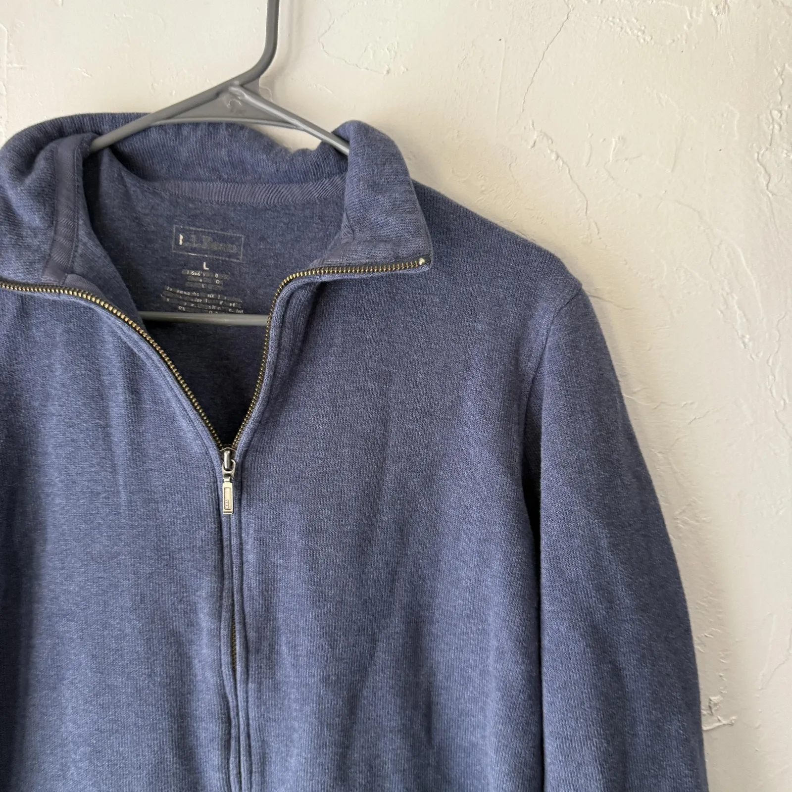 LL Bean‎ Jacket Women's Large Full Zip Cotton Blend Casual Outdoor Pockets Layer Blue - Image 2
