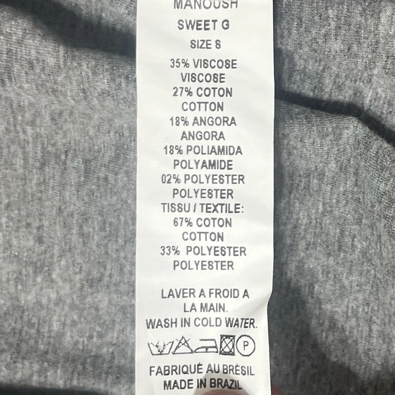 MANOUSH Angora Blend Small Ruffle Trim Cardigan Sweater Metallic Shimmer Event - Image 7